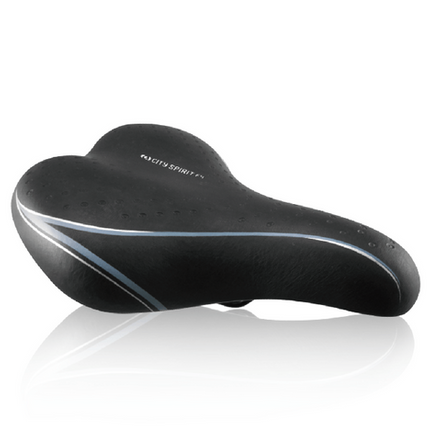 BICYCLE PARTS - SADDLE, LADIES, VINYL TOP, BLACK, BLACK RAILS, L:264 W:180MM, QUALITY DDK PRODUCT MADE IN TAIWAN