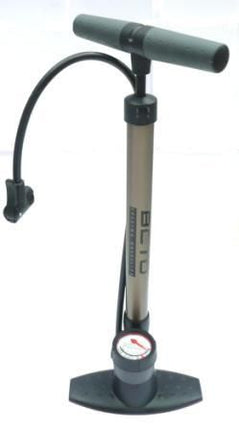 BICYCLE PARTS - BETO MAMBA FLOOR PUMP, ALLOY, W/GAUGE, AV/FV DUAL HEAD, 160PSI