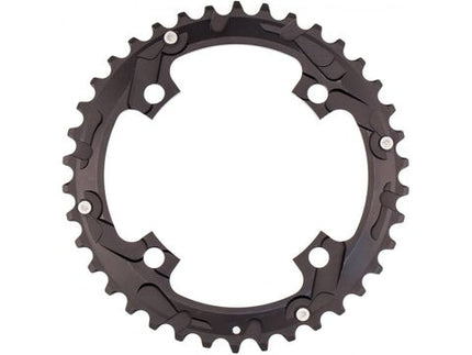 BICYCLE PARTS - CHAINRING - MTB STRONGLIGHT , 38T, 7075 CNC BLACK SRAM XO - 104MM BCD TREADED BOLT HOLE, 4 HOLE FOR 2 X 10 SPD (COMPATIBLE WITH CHAINRING BOLT SL350134)