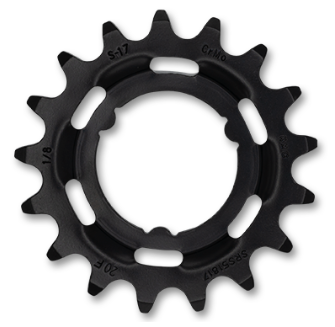 KMC 17T Sprocket For E-bikes - Black CR-MO 1/2 X 1/8 Inch Single Speed Chainring For Coaster & Internal Gear Hubs
