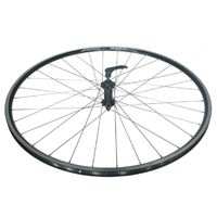 Mach1 Mach 1 700C R450 Alloy Double Wall Front Wheel With Joytech Hub And Silver Spokes, Black Rim - Cycling Bike Parts For Performance Riding