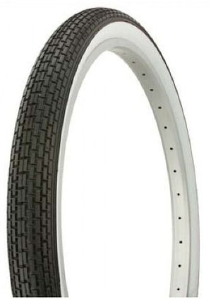BICYCLE PARTS - TYRE 20 X 1.75 BLACK WITH WHITE WALLS (47 - 406)