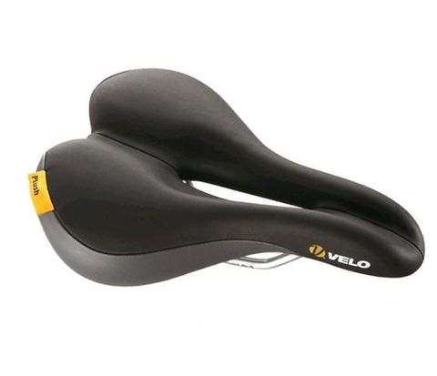 BICYCLE PARTS - SADDLE, VELO PLUSH PUMP OM, CUT - OUT TOURING SADDLE, 411G, 273MM X 179MM, INCLINED RIDING
