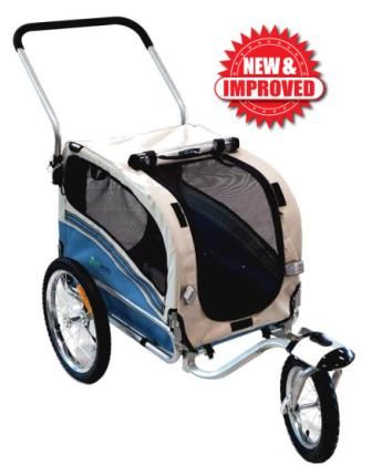 BICYCLE PARTS - BICYCLE PET TRAILER/JOGGER 2IN1, STEEL FRAME, LIGHT BLUE. 40KG MAX WEIGHT