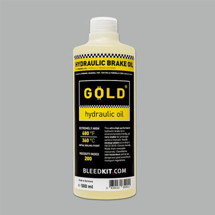 BICYCLE PARTS - OIL BY BLEEDKIT - GOLD HYDRAULIC OIL 500 ML, MO - 22555 PREMIUM PRODUCT MADE IN SLOVENIA