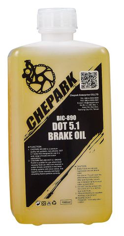 BICYCLE PARTS - CHEPARK DOT 5.1 BRAKE OIL, 1000ML , SUITABLE FOR DOT HYDRAULIC DISC BRAKE SYSTEMS