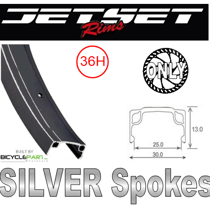 Mach1 Wheelset 20 Inch Jetset 7X 36H Black Rim 8/10 Speed Disc Hub Silver Spokes For Cycling