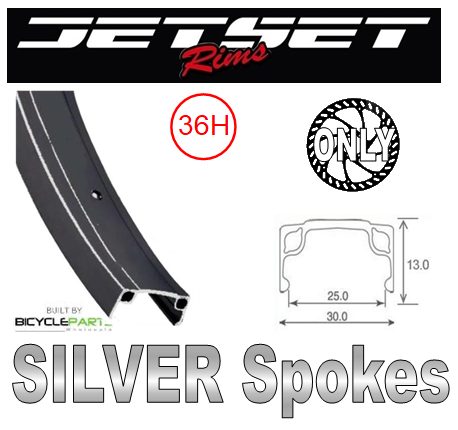 Mach1 Wheelset 20 Inch Jetset 7X 36H Black Rim 8/10 Speed Disc Hub Silver Spokes For Cycling