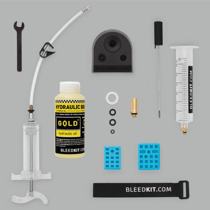 BICYCLE PARTS - BLEEDKIT - BLEED KIT WORKSHOP GOLD EDITION (FOR SHIMANO HYDRAULIC BRAKES) BK - 28099 WITH ADAPTER FOR SHIMANO DROP BAR HYDRAULIC BRAKES MADE IN SLOVENIA