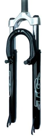 BICYCLE PARTS - SUSPENSION FORK 26, THREADED 100MM, 1.1/8 (STEM - 230MM) FOR V BRAKE. BLACK - INCLUDING CROWN.