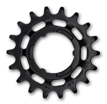 KMC 18T Bicycle Sprocket For E-bikes - Black Cr-moly 1/2 X 3/32