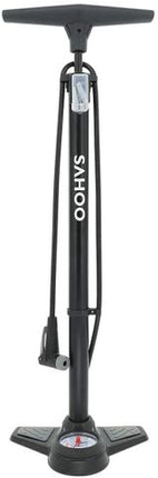 BICYCLE PARTS - SAHOO FLOOR PUMP WITH GAUGE & SMART VALVE HEAD, 160 PSI, ALLOY BARREL, METAL BASE, ANTI - SLIP FOOT PAD