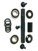 BICYCLE PARTS - BOTTOM BRACKET SET - 8T - 19MM INTERFACE, MID TYPE, CRO - MO SPINDLE, SEALED BEARINGS, SET OF 10 PIECES, BLACK