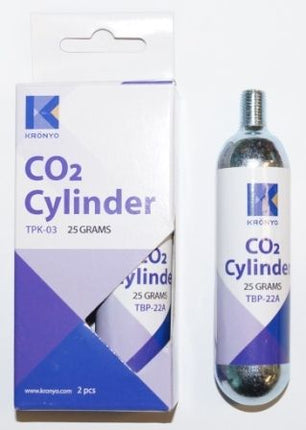 BICYCLE PARTS - CO2 CARTRIDGE 25G THREADED, BOX 2