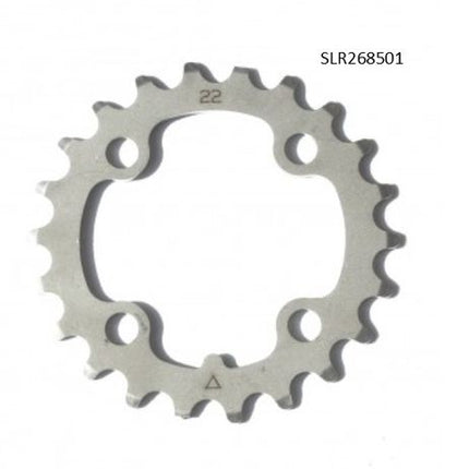 MTB Stronglight 22T Chainring For 9 Speed Bikes - 64mm BCD, 4 Hole Silver Steel Crankset Component