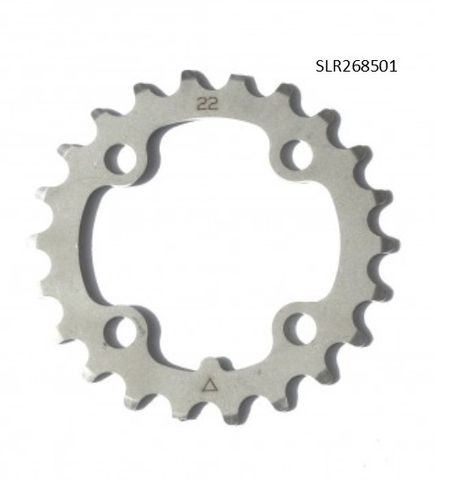 MTB Stronglight 22T Chainring For 9 Speed Bikes - 64mm BCD, 4 Hole Silver Steel Crankset Component
