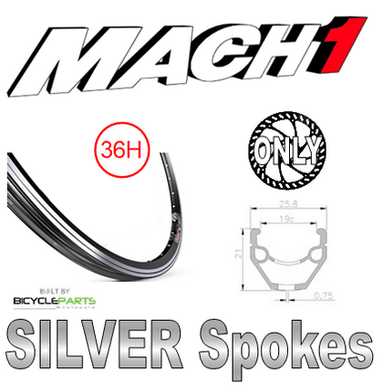 Mach1 700C Front Dynamo Bicycle Wheel - Black Rim, Black Hub, Silver Spokes, 6 Bolt Disc, Q/r Skewer - Lightweight Cycling Wheelset For Road Bikes