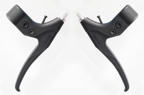 BICYCLE PARTS - BRAKE LEVER - FOR CANTILEVER, RESIN WITH STEEL INSERTS, 4 FINGER TYPE (SOLD IN PAIRS) BLACK