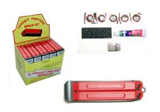 BICYCLE PARTS - PUNCTURE REPAIR KIT - BULK PRO SERIES RETAIL DISPLAY BOX 25 (2 PLASTIC TYRE LEVERS, 5 PATCHES, GLUE)