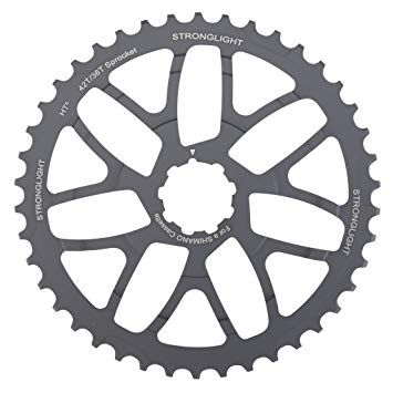 Stronglight 40T Chainring For SRAM 10 Speed Cassette Conversion - 7075 Aluminum & Steel - Black - Bicycle Drivetrain Upgrade Part