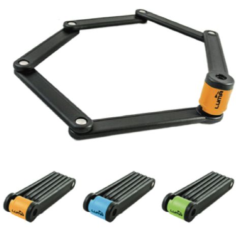 Luma LUMANo1 Folding Bike Lock 80cm High Security Key Lock With Orange Highlights And Mounting Bracket For Secure Bicycle Storage And Theft Prevention