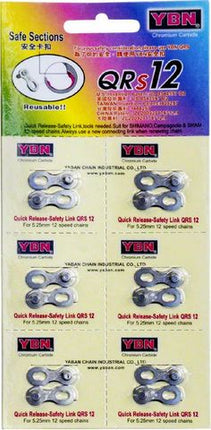 YBN 12 Speed Quick Release Chain Connector Link 1/2 X 11/128 Silver For Shimano Campagnolo SRAM Bicycle