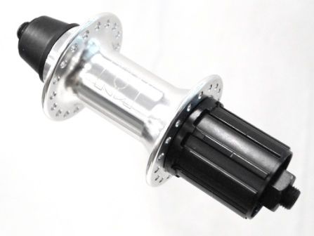 BICYCLE PARTS - HUB, 7/8/9/10 SPEED CASSETTE ALLOY . Q/R SILVER 36H , (135MM OLD) . COMES WITH SPACER , WILL SUIT 8/9/10 WHEN SPACER NOT USED