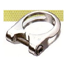 BICYCLE PARTS - SEAT POST CLAMP 34.9 ALLOY WITH LIP, SILVER