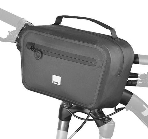 BICYCLE PARTS - SAHOO HANDLE BAR BAG. 2LTR. VELCRO STRAP ATTACH. 24 X 17 X 11CM. PVC MATERIAL 100% W/PROOF