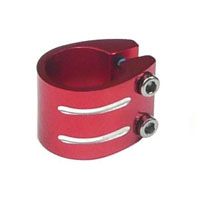 BICYCLE PARTS - CLAMP 31.8MM ANOD RED, ALLOY