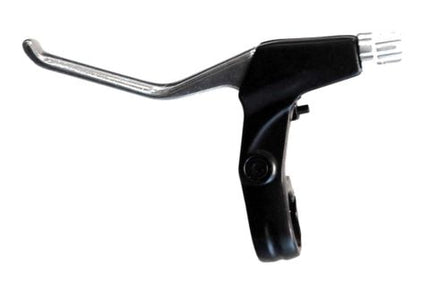 BICYCLE PARTS - BRAKE LEVERS, 3 FINGER TYPE, V - BRAKE BRAKE, SILVER LEVER, BLACK BRACKET (SOLD IN PAIRS)