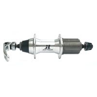 BICYCLE PARTS - HUB, JOYTECH, 8/10 SPEED CASSETTE Q/R ALLOY SILVER 32H (135MM OLD)