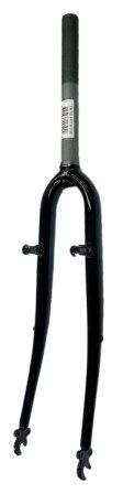 BICYCLE PARTS - FORK 700, THREADED 100MM (OD 25.4MM, ID 22.2MM, STEM 220MM) , WITH PIVOTS, STEEL, BLACK