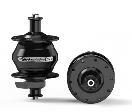 BICYCLE PARTS - DYNAMO HUB SHUTTER PRECISION, 6V 3W OUTPUT, FRONT, 32H, NON DISC, STANDARD QR, SV - 8 BLACK