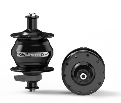 BICYCLE PARTS - DYNAMO HUB SHUTTER PRECISION, 6V 3W OUTPUT, FRONT, 32H, NON DISC, STANDARD QR, SV - 8 BLACK