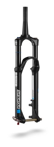 BICYCLE PARTS - SUNTOUR FORK 29 AXON34 RLRC PCS BOOST 130MM TRAVEL, GLOSS BLACK 1.1/8 TO 1.5 STEERER, REMOTE LOCK OUT, REBOUND & COMPRESION, 15MM X 110MM