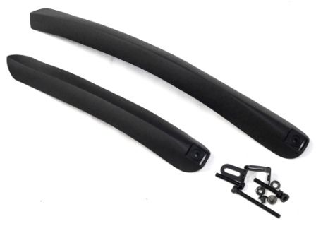 BICYCLE PARTS - MUDGUARD SET 27 - 700C, FRONT & REAR, BLACK, P.P, CLIP ON TYPE
