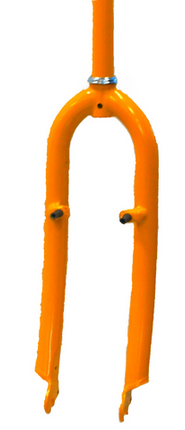 BICYCLE PARTS - FORK FRONT FOR INDUSTRIAL TRIKE - YELLOW FOR TRIKE 93303 - 1 THREADED STEERER - (3/8 DROP OUT)