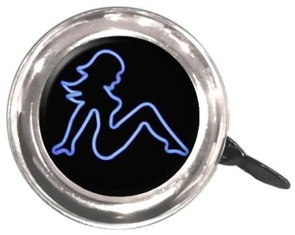 BICYCLE PARTS - BELL - TRUCKER GIRL, STEEL, 55MM DIAMETER, FITS ALL STANDARD HANDLEBARS, CLEAN MOTION SWELL BELL