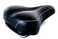 BICYCLE PARTS - SADDLE, LADIES COMFORT, DUAL DENSITY BASE, GEL PLUSH, ELASTOMER SPRINGS, 250 X 200MM, BLACK, QUALITY VELO SADDLE (SEAT CLIP NOT INCLUDED)