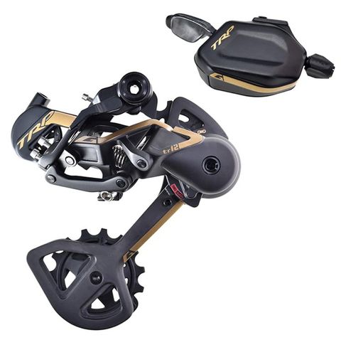 BICYCLE PARTS - G - SPEC TR12 DERAILLEUR AND SHIFTER KIT, GOLD HIGHLIGHTS