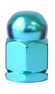 BICYCLE PARTS - ALLOY AXLE NUT - 3/8 X 26, HEIGHT 25MM, BLUE