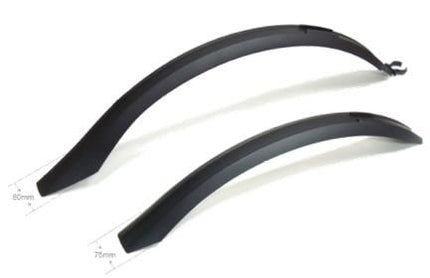 BICYCLE PARTS - MUDGUARD SET 26 - 29ER, FRONT & REAR, PLASTIC CLIP - ON, FOR TYRES UP TO 2.1 51MM/51MM WIDTH