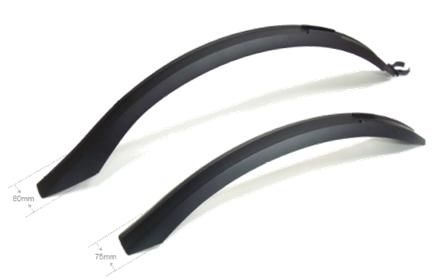 BICYCLE PARTS - MUDGUARD SET 26 - 29ER, FRONT & REAR, PLASTIC CLIP - ON, FOR TYRES UP TO 2.1 51MM/51MM WIDTH
