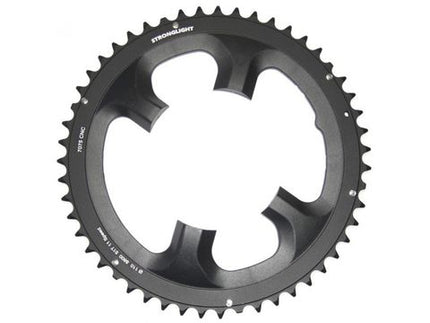 BICYCLE PARTS - CHAINRING - ROAD STRONGLIGHT , 50T, 7075 CNC BLACK SHIMANO 5800 - 110MM BCD, 4 ARMS FOR 11 SPD 273955