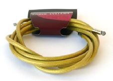 BICYCLE PARTS - GEAR CABLE - UNIVERSAL, CGX BRAIDED OUTER, GALVANIZED INNER, GOLD