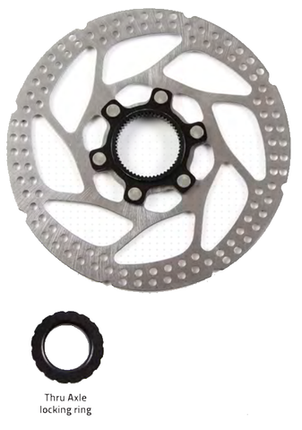 BICYCLE PARTS - DISC ROTOR - CLARKS - CENTERLOCK ROTOR 203MM WITH LOCK RING THUR AXLE V1