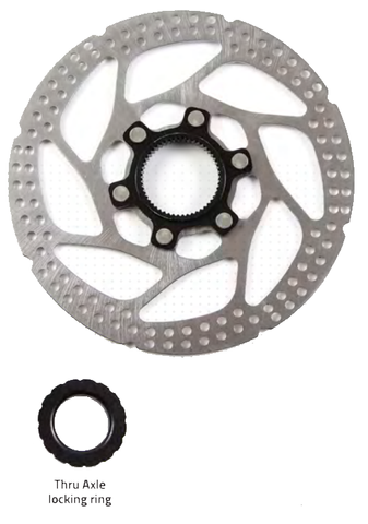 BICYCLE PARTS - DISC ROTOR - CLARKS - CENTERLOCK ROTOR 180MM WITH LOCK RING THUR AXLE V1