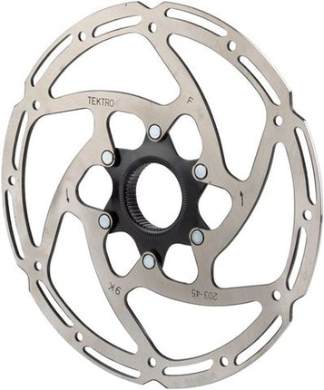 BICYCLE PARTS - DISC ROTOR - TEKTRO, CENTERLOCK 180MM, T:2.3MM, STAINLESS, W/O LOCK RING, BLACK. USE ONLY WITH 2.3MM CALIPERS