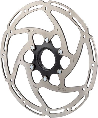 BICYCLE PARTS - DISC ROTOR - TEKTRO, CENTERLOCK 180MM, T:2.3MM, STAINLESS, W/O LOCK RING, BLACK. USE ONLY WITH 2.3MM CALIPERS